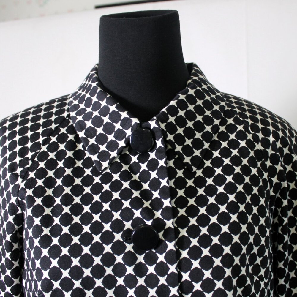 Talbots Retro Swing Blazer 60s Vibe 3/4 Sleeves Cotton Blend Size 4P - Picture 2 of 13
